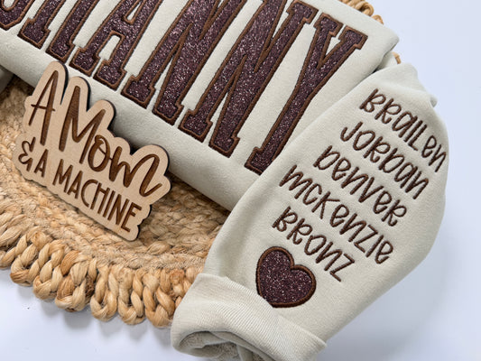 Personalized Glitter Applique Sweatshirt | MAMA, GIGI, AUNTIE, GRANNY