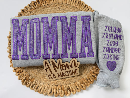 Personalized Glitter Applique Sweatshirt | MAMA, GIGI, AUNTIE, GRANNY